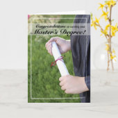 Afstuderen mastergraad gefeliciteerd kaart (Gele Bloem)