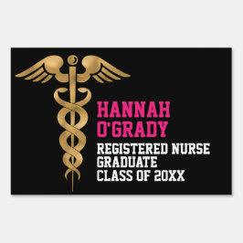 Afstuderen Medical Caduceus Geregistreerd Nurse Pi Tuinbord