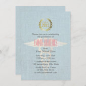 Afstuderen "Medical & Nursing School Blue Linen" Kaart (Voorkant / Achterkant)