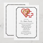 Afstuderen Medische school Foto Uitnodiging (Voorkant / Achterkant)