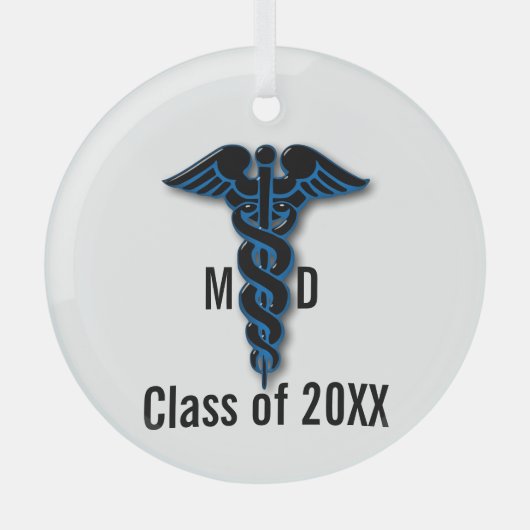 Afstuderen Medische School Glas Ornament (Voorkant)