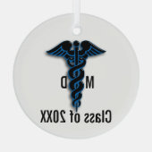 Afstuderen Medische School Glas Ornament (Achterkant)