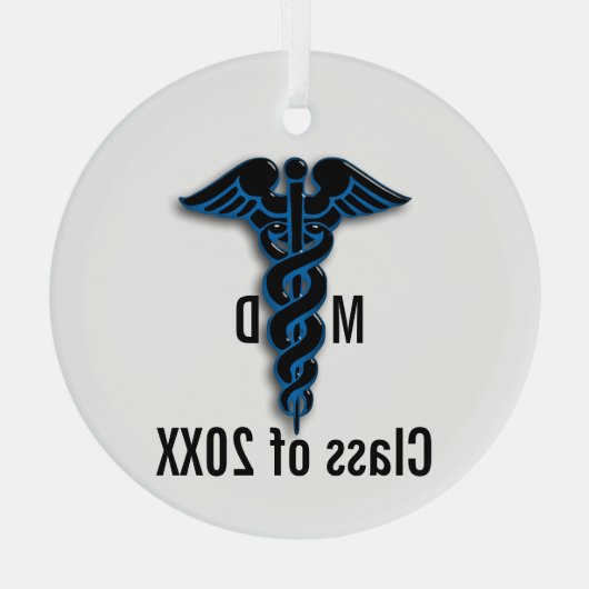 Afstuderen Medische School Glas Ornament (Achterkant)