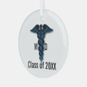 Afstuderen Medische School Glas Ornament (Voorkant links)