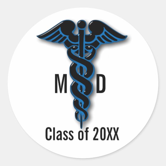 Afstuderen Medische School Ronde Sticker (Voorkant)
