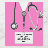 Afstuderen Medische School Wijn Etiket (Enkel label)