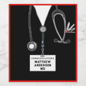 Afstuderen Medische School Wijn Etiket (Enkel label)