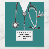 Afstuderen Medische School Wijn Etiket (Enkel label)