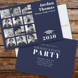 Afstuderen Meerfotocollage minimalistische marine Kaart