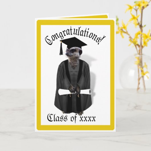Afstuderen Meerkat Afstuderen Gold Kaart (Gele Bloem)