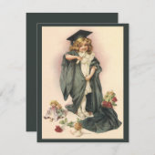  Afstuderen, Meisje Dragen van een Pet en jurk (Voorkant / Achterkant)