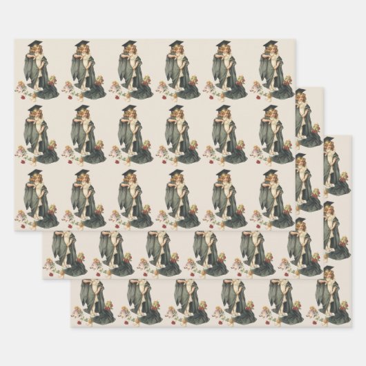 Afstuderen, Meisje Dragen van een Pet en jurk Inpakpapier Vel (Set)