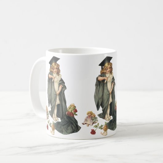  Afstuderen, Meisje Dragen van een Pet en jurk Koffiemok (Voorkant links)
