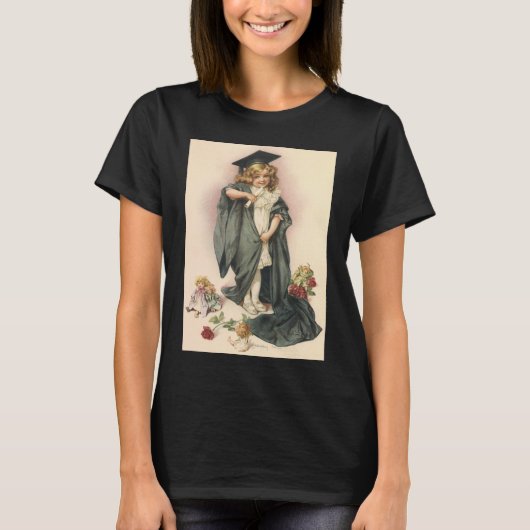  Afstuderen, Meisje Dragen van een Pet en jurk T-shirt (Voorkant)