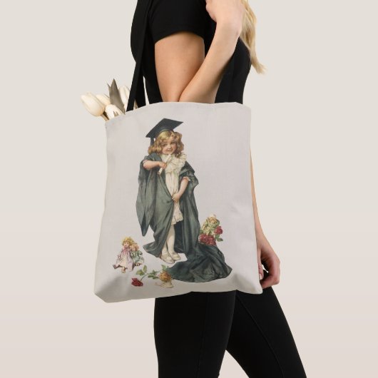  Afstuderen, Meisje Dragen van een Pet en jurk Tote Bag (Dichtbij)