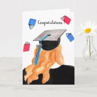 Afstuderen meisje gefeliciteerd kaart