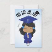 Afstuderen meisje in blauw kaart (Voorkant)