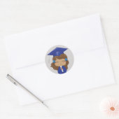 Afstuderen meisje in blauw ronde sticker (Envelop)
