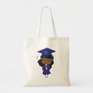 Afstuderen meisje in blauw tote bag
