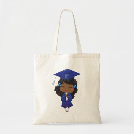Afstuderen meisje in blauw tote bag (Voorkant)
