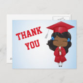 Afstuderen meisje in het rood aankondigingskaart (Voorkant / Achterkant)