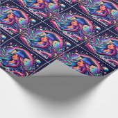 Afstuderen Meisje in Neon Kleuren Custom Cadeaupapier (Hoek)