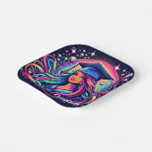 Afstuderen Meisje in Neon Kleuren Custom Papieren Bordje (Gebogen)