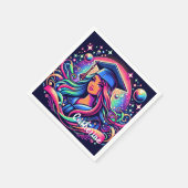 Afstuderen Meisje in Neon Kleuren Custom Servet (Hoek)