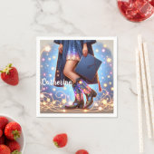 Afstuderen meisje met cowboylaarzen op maat servet (Insitu)