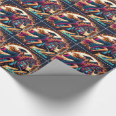 Afstuderen Meisje Op Fancy Paard Custom Cadeaupapier (Hoek)