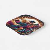 Afstuderen Meisje Op Fancy Paard Custom Papieren Bordje (Gebogen)