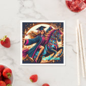 Afstuderen Meisje Op Fancy Paard Custom Servet (Insitu)