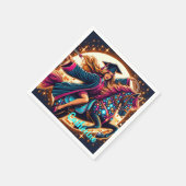 Afstuderen Meisje Op Fancy Paard Custom Servet (Hoek)