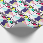 Afstuderen meisje Pet en jurk met spots Cadeaupapier (Hoek)