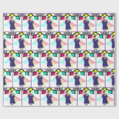 Afstuderen meisje Pet en jurk met spots Cadeaupapier (Vlak)