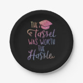 Afstuderen Meisjes Chic Stylish Rainbow Glitter Papieren Bordje (Voorkant)