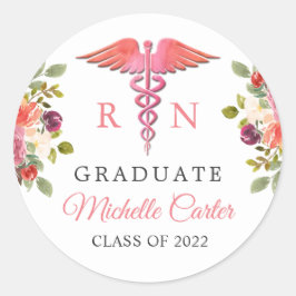 Afstuderen meisjesflessenzool ronde sticker