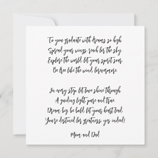 Afstuderen Meisjessilhouet in Rode Harten Kaart (Achterkant)