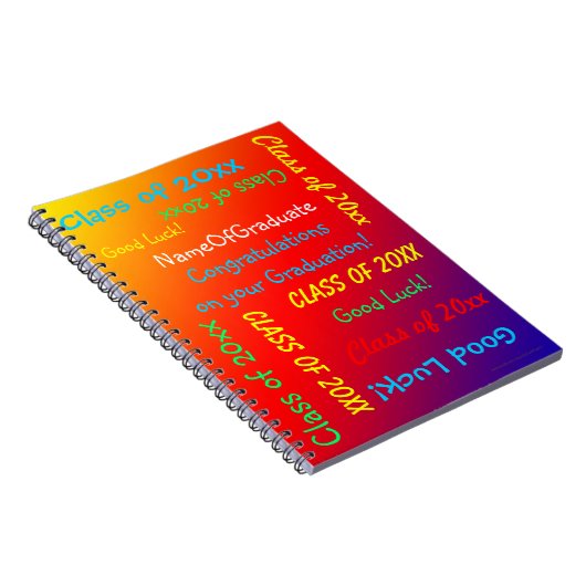 Afstuderen Memory Book, levendige regenboog Sinaas Notitieboek (Rechterzijde)