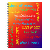 Afstuderen Memory Book, levendige regenboog Sinaas Notitieboek (Voorkant)