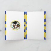 Afstuderen met blauwe en goudkleuren kaart (Binnen)