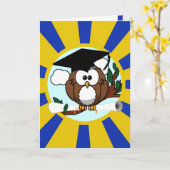 Afstuderen met blauwe en goudkleuren kaart (Gele Bloem)