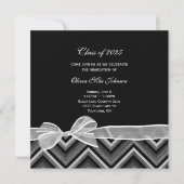 afstuderen met chevron-ontwerp, zilver en zwart kaart (Voorkant)