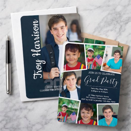 Afstuderen met collage van meerdere foto's kaart