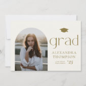 Afstuderen met de minimale goudfoto van Arch Gold  Aankondiging (Voorkant)