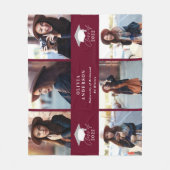Afstuderen met een modern, fotomodern burgundscrip fleece deken (Voorkant)