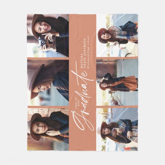 Afstuderen met een modern terracotta-script voor m fleece deken (Voorkant)