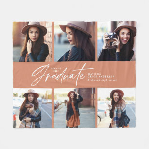 Afstuderen met een modern terracotta-script voor m fleece deken