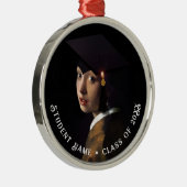 Afstuderen met een parel oorbel metalen ornament (Rechts)