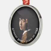 Afstuderen met een parel oorbel metalen ornament (Links)